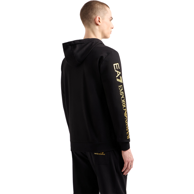 Hanorac pt bărbați EA7 EMPORIO ARMANI TRAIN LOGO SERIES M HOODIE FZ S Negru photo 3