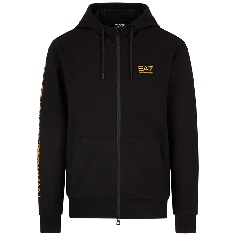 Hanorac pt bărbați EA7 EMPORIO ARMANI TRAIN LOGO SERIES M HOODIE FZ S Negru photo 4