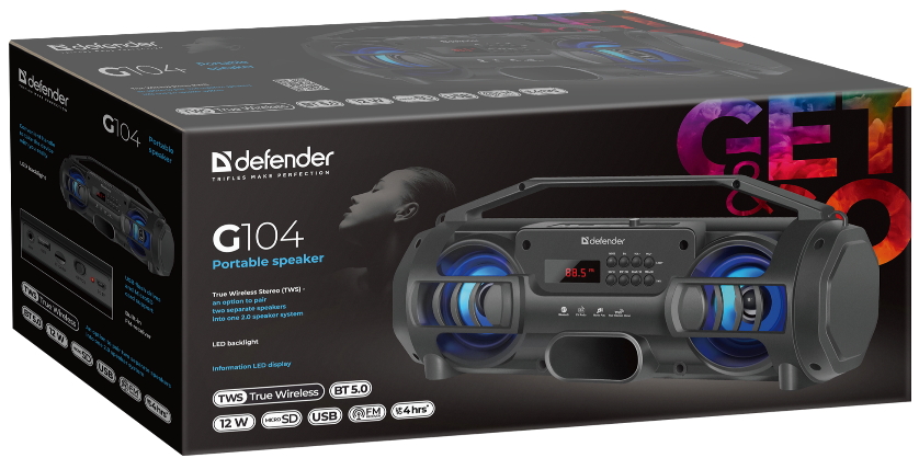 Boxa portabila Defender G104 Negru photo 5
