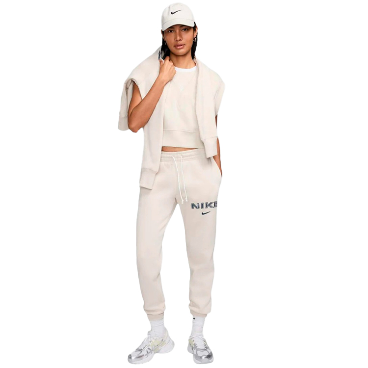 Брюки Nike W NSW PHNX FLC MR STD LOGO PNT S Бежевый Женский photo 3