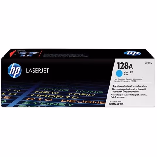 HP 128 (CE321A) Cyan Cartridge for LJ Pro CM1415 Color MFP series, 1300 pages