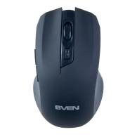 SVEN RX-350W Black Wireless, Optical Mouse, 2.4GHz, 5-buttons, Nano Receiver, 1200/1800 dpi, USB