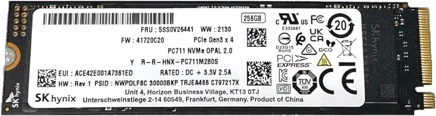 M.2 NVMe SSD 256GB SK Hynix PC711, Interface: PCIe3.0 x4 / NVMe 1.3, M2 Type 2280 S3 form factor, Sequential Read 2700 MB/s, Sequential Write 2000 MB/s, Random Read 140K IOPS, Random Write 190K IOPS, 3D NAND TLC, Bulk