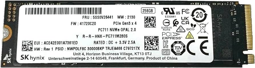 M.2 NVMe SSD 256GB SK Hynix PC711, Interface: PCIe3.0 x4 / NVMe 1.3, M2 Type 2280 S3 form factor, Sequential Read 2700 MB/s, Sequential Write 2000 MB/s, Random Read 140K IOPS, Random Write 190K IOPS, 3D NAND TLC, Bulk photo 1