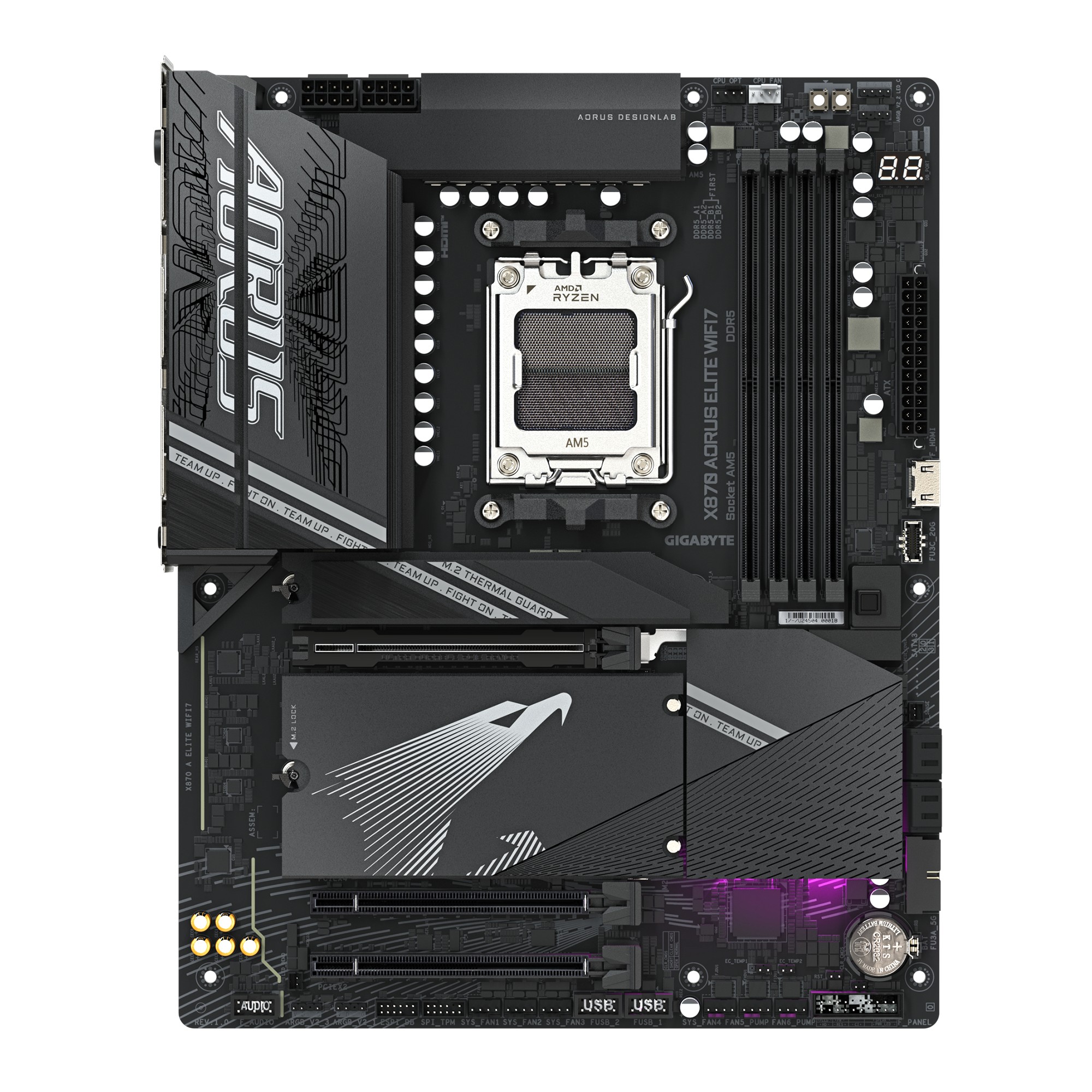 Материнская плата GIGABYTE X870 AORUS ELITE WIFI7/ AM5 / AMD X870 / DDR5 / ATX photo 2