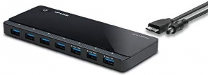 TP-Link UH700, USB3.0 Hub, 7 ports, rate of up to 5Gbps, Black, with External Power Adapter thumbnav 1