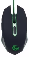 Gembird MUSG-001-G, Gaming Optical Mouse, 2400dpi adjustable, 6 buttons,  Illuminated scroll wheel, logo and side accents; Non-slip rubberized ergonomic design, Practical tangle free nylon mesh cable, USB, Black-Green