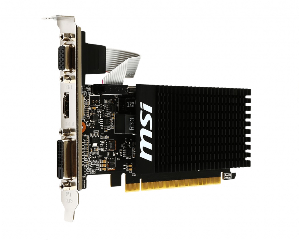 MSI GeForce GT 710 (GT 710 2GD3H LP) /  2GB GDDR3 64Bit 954/1600Mhz, D-Sub, DVI-D, HDMI, Passive Heatsink, Low Profile Design, Retail photo 2