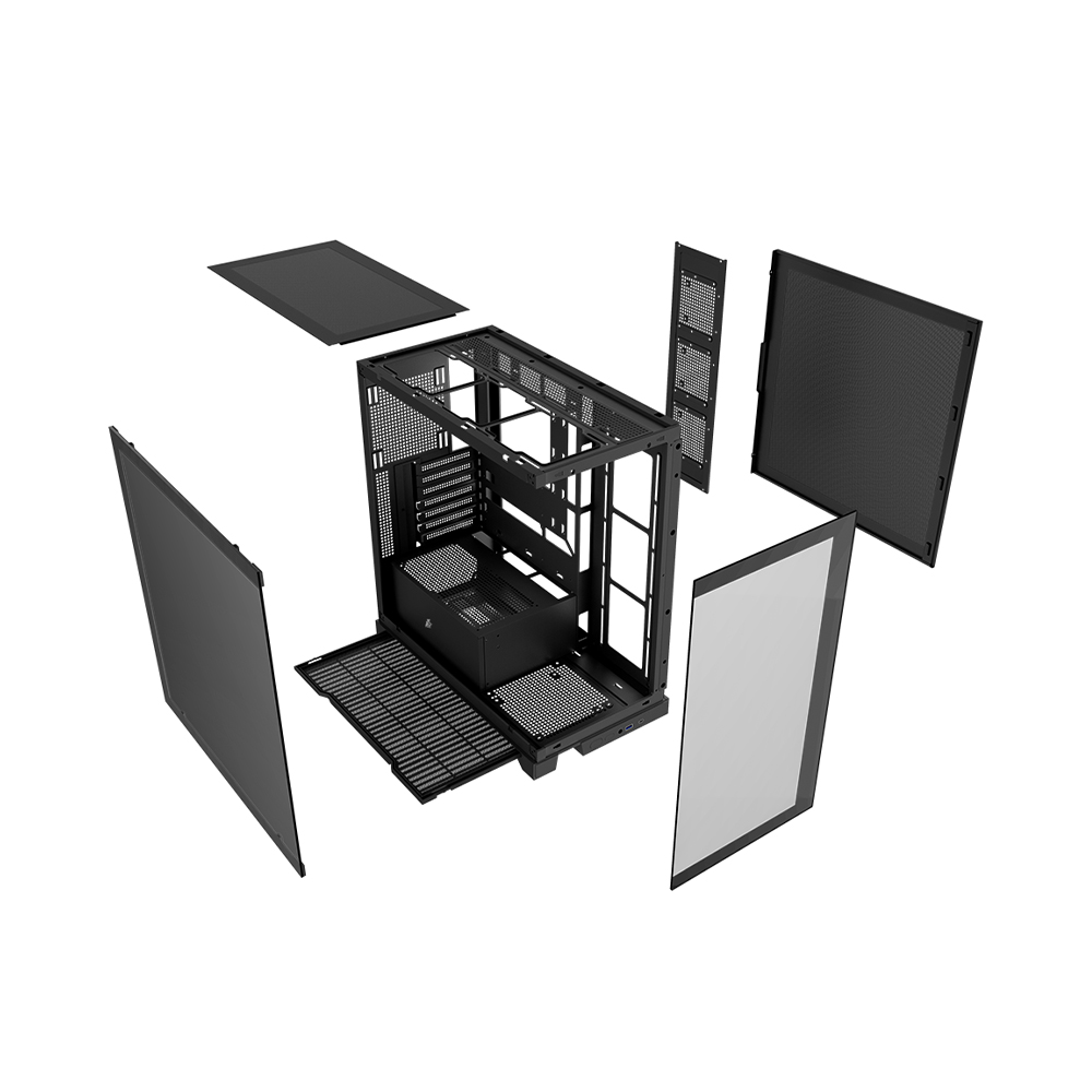 Carcasa Gaming 1STPLAYER Mi8 / no PSU / Side-Window / 7x120mm / ATX / Black photo 9