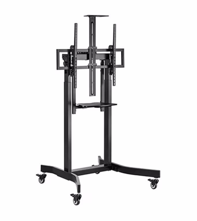 Suport de podea TV reglabil pe inaltime motorizat cu roti pivotante Gembird TVS-100T-01 / 55” - 100”