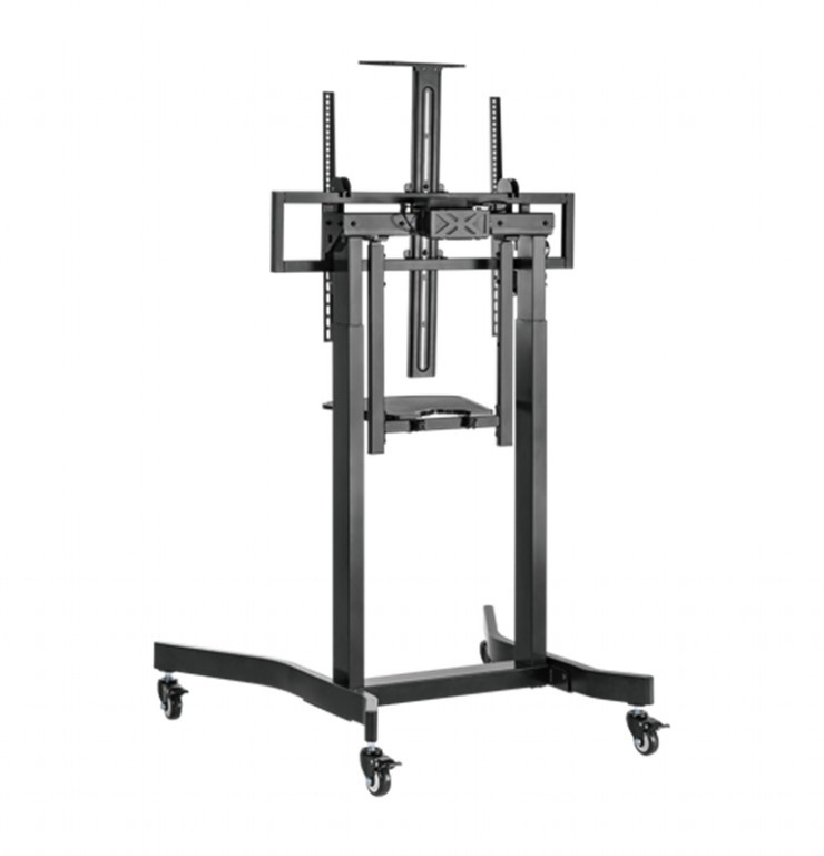 Suport de podea TV reglabil pe inaltime motorizat cu roti pivotante Gembird TVS-100T-01 / 55” - 100” photo 2