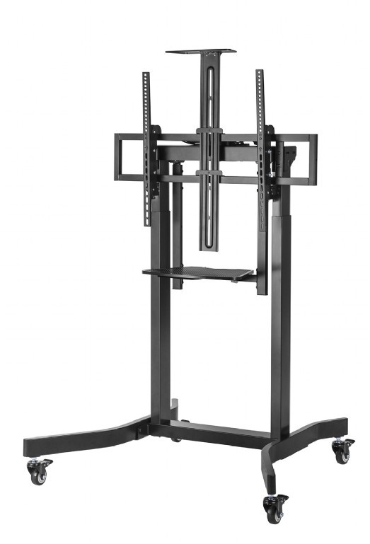 Suport de podea TV reglabil pe inaltime motorizat cu roti pivotante Gembird TVS-100T-01 / 55” - 100” photo 4