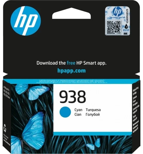 HP 938 (4S6X5PE) Cyan Original Ink Cartridge for HP OfficeJet Pro 9125e, 9135e, 9720, 9730, HP OFFICEJET PRO 9120 ALL-IN-ONE SERIES, 800 p. photo 1 HP 938 (4S6X5PE) Cyan Original Ink Cartridge for HP OfficeJet Pro 9125e, 9135e, 9720, 9730, HP OFFICEJET PRO 9120 ALL-IN-ONE SERIES, 800 p. photo 1