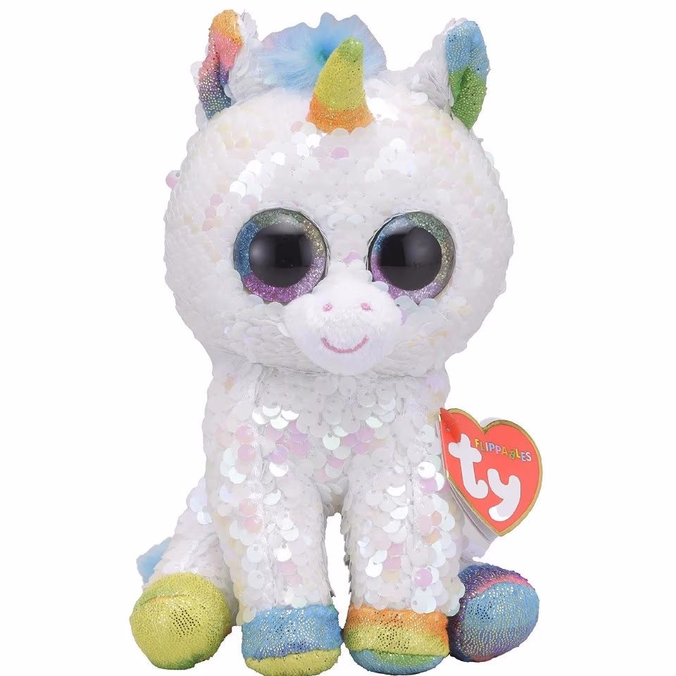 TY TY36669 Bb Flippables Pixy - White Unicorn 15cm