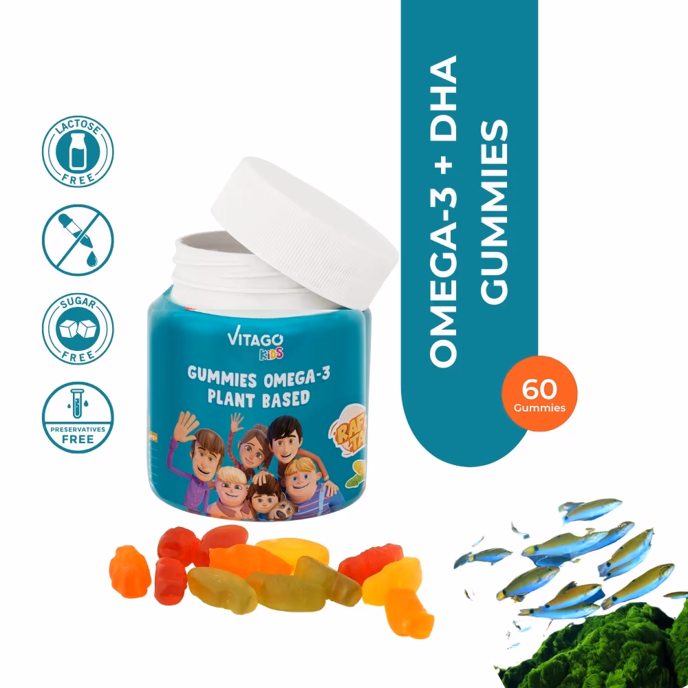 Витамин Vitago Kids Gummies Plant Based Omega-3+DHA / 60 Желеек 