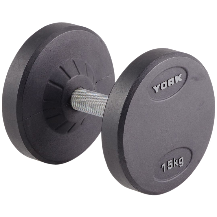 Гантель 15 кг YORK Pro-Style Rubber Dumbbell photo 1