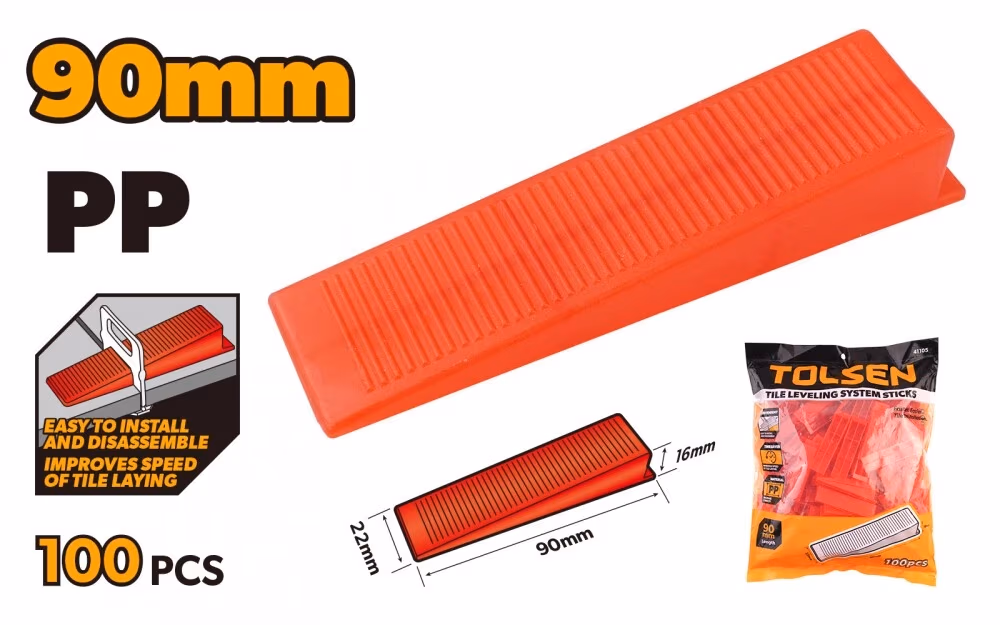 Set 100 pene sistem nivelare gresie 90x22x16mm Tolsen 