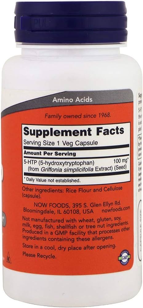 Витамины Now Foods 5-HTP 100mg 60 VCAPS photo 3