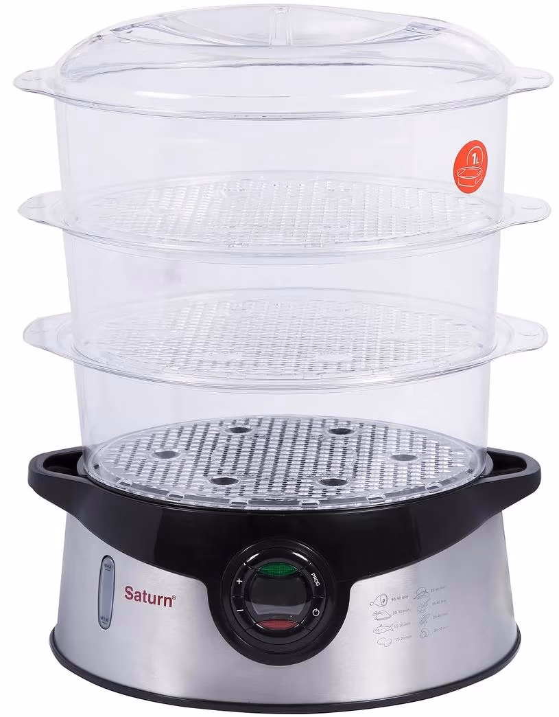 Aparat de fiert cu aburi Saturn STEC0105, 5 l, Gri-nergu 