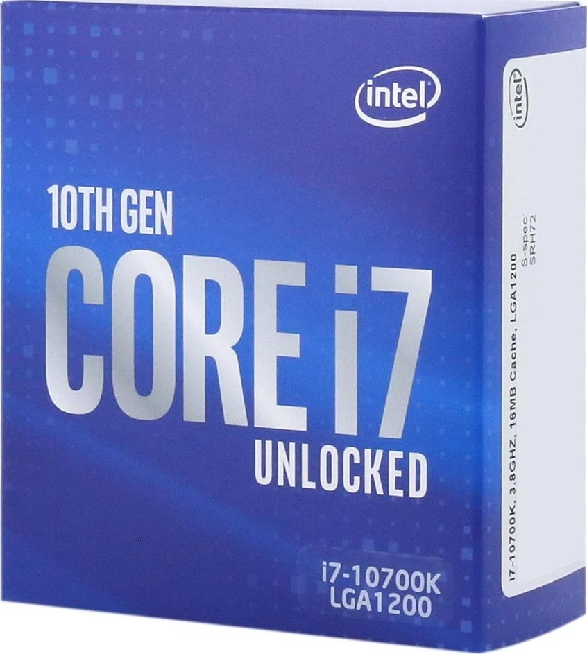 Intel® Core™ i7-10700K, S1200, 3.8-5.1GHz (8C/16T), 16MB Cache, Intel® UHD Graphics 630, 14nm 125W, Retail (without cooler)
