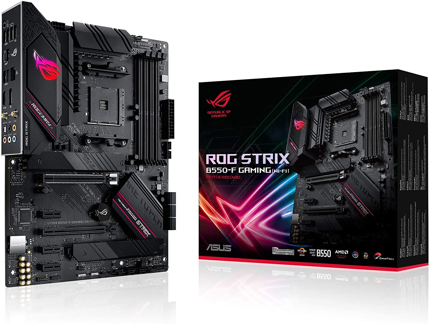 ASUS ROG STRIX B550-F GAMING, Socket AM4, 14 Phases, AMD B550, Dual 4xDDR4-5100, APU AMD graphics, HDMI, DP, 2xPCIeX16 4.0, 6xSATA3, 3xPCIeX1, RAID, 2xM.2 4.0 slot, S1220A HDA+Optical, 2.5GbE LAN, 2xUSB3.2 Gen 2+1xTypeC, 6xUSB3.2, Aura Sync RGB, ATX photo 4