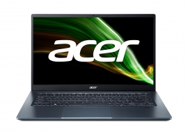 ACER Swift 3 Steam Blue (NX.ACWEU.009), 14.0" IPS FHD (Intel Core i3-1115G4 2xCore, 1.7-4.1GHz, 8GB(1x8) LPDDR4 RAM, 512GB PCIe NVMe SSD, Intel UHD Graphics, WiFi-AX/BT 5.0, FPR, Backlit KB, 3cell, HD Webcam, RUS, No OS, 1.20kg, 15.9 mm) thumbnav 1