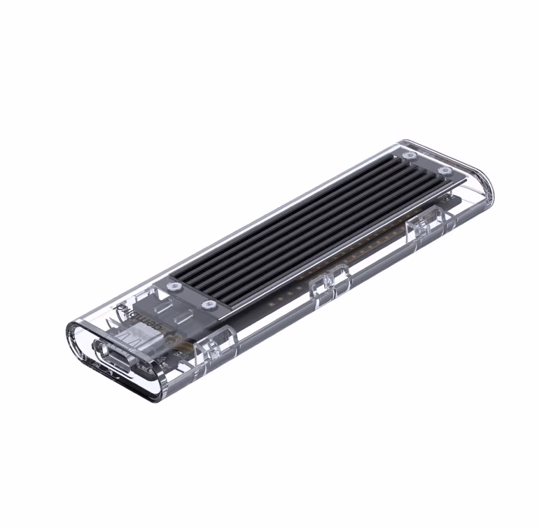 M.2 NVMe SSD External case Gembird EE2280-U3C-02, USB 3.1 enclosure for M.2 NVMe drives, transparent, 10 Gbps SuperSpeed+ data transfer, Supports 22 mm M.2 (NGFF) drives up to 2 TB