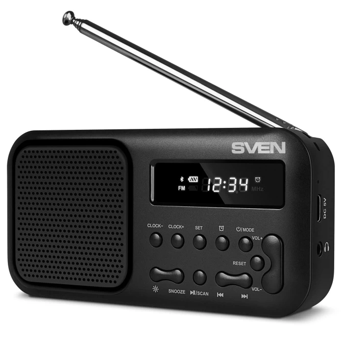 Boxa portabila SVEN SRP-50 Black / 3W / Bluetooth / FM/AM/SW Radio