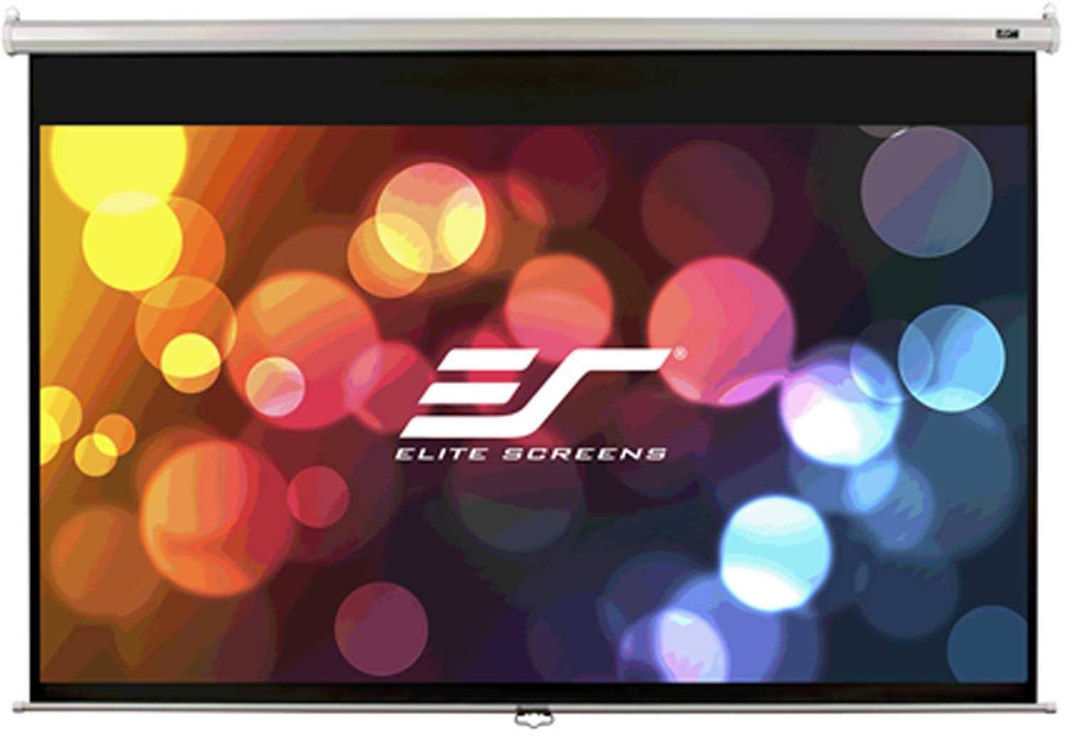 Elite Screens 99"(1:1) 178x178cm Manual Pull Down Screen, White photo 1