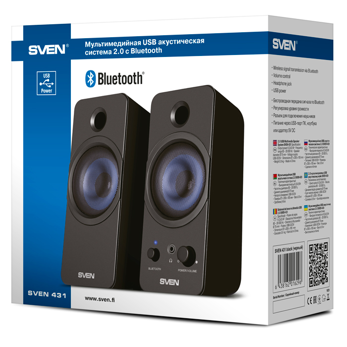 Boxe SVEN 431 / 6W / Bluetooth / USB power / Black photo 4