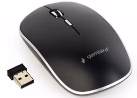 Gembird MUSW-4B-01, Wireless Optical Mouse, 2.4GHz, 4-button, 800/1200/1600dpi, Nano Reciver, USB, Black