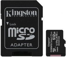 Карта памяти microSD 512GB Kingston Canvas Select Plus, 100MBps, + SD adapter thumbnav 1