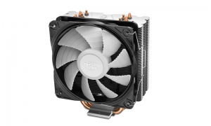 DEEPCOOL Cooler  "GAMMAXX 400 V2 RED", Socket Intel LGA1700/1200/1151/1150/1155 & AM5/AM4/AM3/FM2, up to TDP 180W, 120х120х25mm, PWM Fan with RED LED, 500~1650rpm, <27.8 dBA, 64.5CFM, 4 pin, PWM, Hydro Bearing, 4x 6mm Cooper heatpipes direct contact thumbnav 3