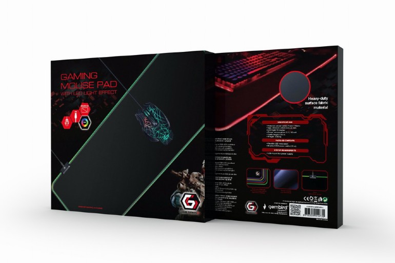 Gembird Mouse pad MP-GAMELED-L, Gaming mouse pad with LED light effect, Large-size photo 7