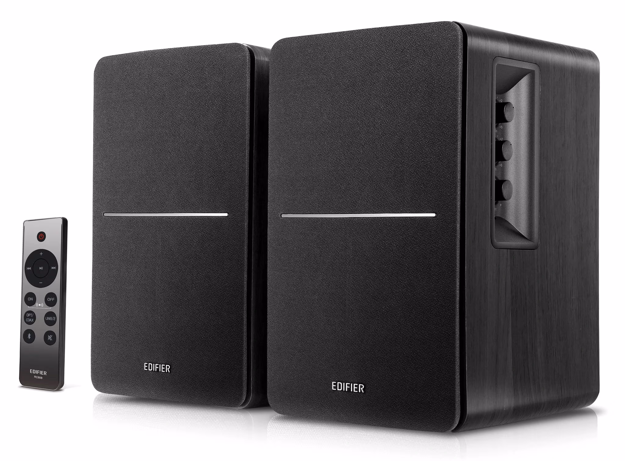 Колонки Edifier R1280DBs Black / 42W RMS / Qualcomm Bluetooth 5.0 / Audio in: 2x RCA / optical / coaxial / AUX / remote control / wooden / (4”+1/2')