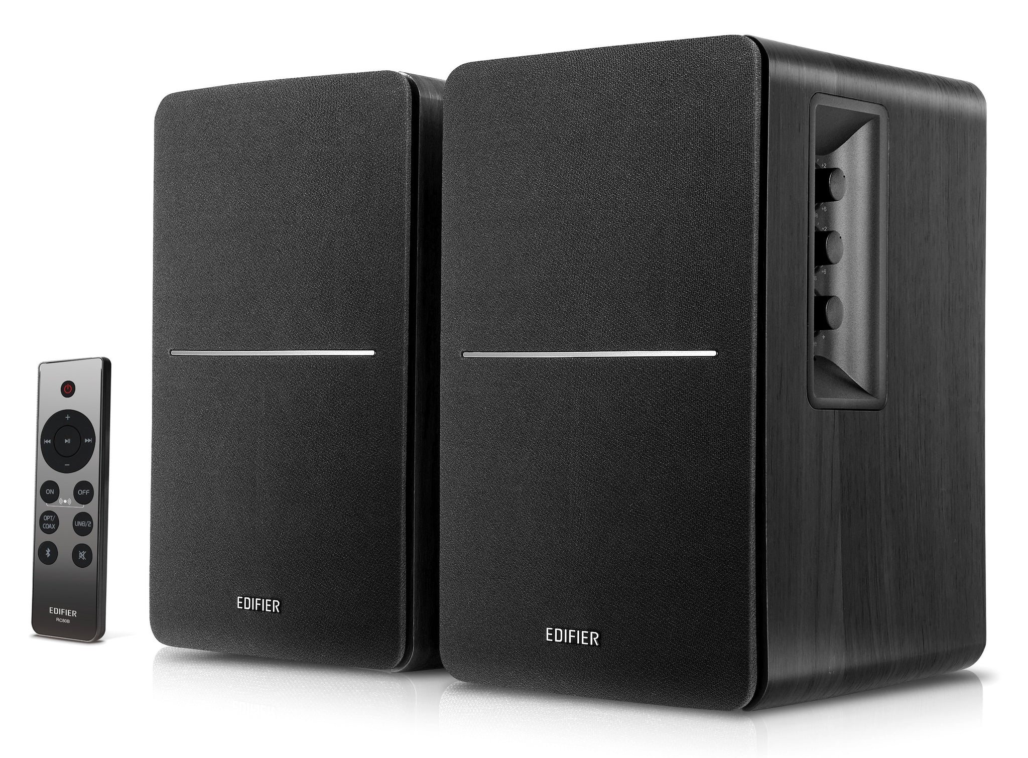 Колонки Edifier R1280DBs Black / 42W RMS / Qualcomm Bluetooth 5.0 / Audio in: 2x RCA / optical / coaxial / AUX / remote control / wooden / (4”+1/2') photo 1 Колонки Edifier R1280DBs Black / 42W RMS / Qualcomm Bluetooth 5.0 / Audio in: 2x RCA / optical / coaxial / AUX / remote control / wooden / (4”+1/2') photo 1