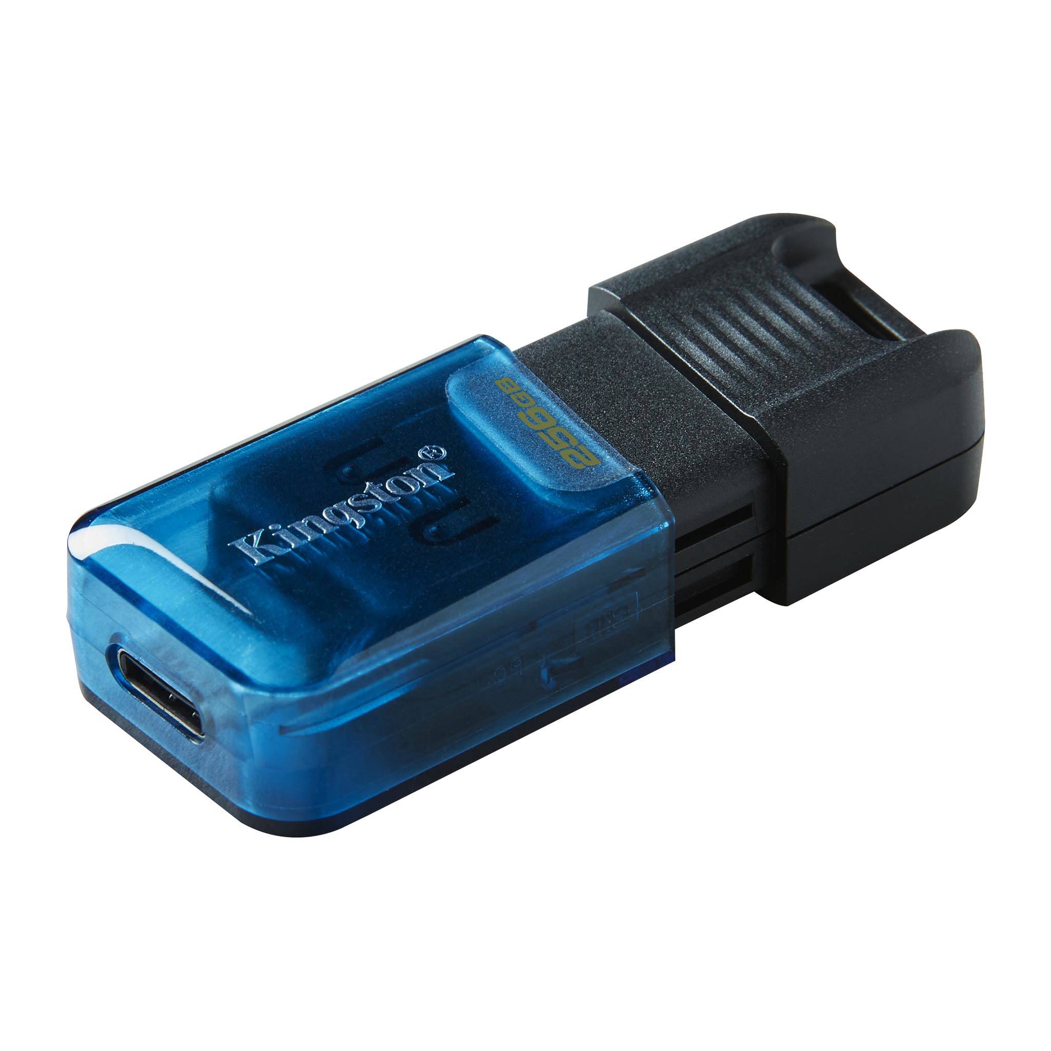 Флеш-накопитель USB-С3.2 Kingston DataTraveler 80M 256ГБ, Black/Blue photo 2
