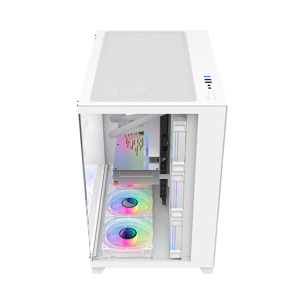 Carcasa Gaming 1STPLAYER MV8-TP / no PSU / Side-Window / 7x120mm / ATX / White photo 6