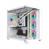 Carcasa Gaming 1STPLAYER MV8-TP / no PSU / Side-Window / 7x120mm / ATX / White thumbnav 1