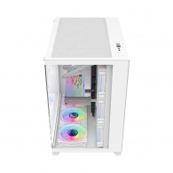 Carcasa Gaming 1STPLAYER MV8-TP / no PSU / Side-Window / 7x120mm / ATX / White thumbnav 6