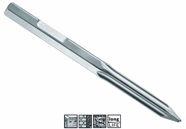 Зубило пикообразное Bosch HEX 28 mm, 400mm , 2608690106
