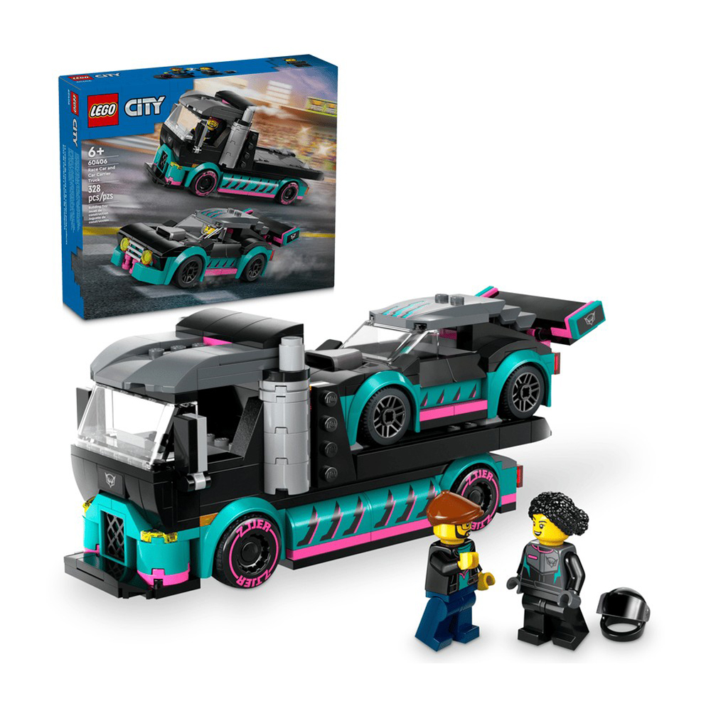 Constructor Lego City Race Car and Car Carrier Truck 60406 de la 6+ ani photo 3