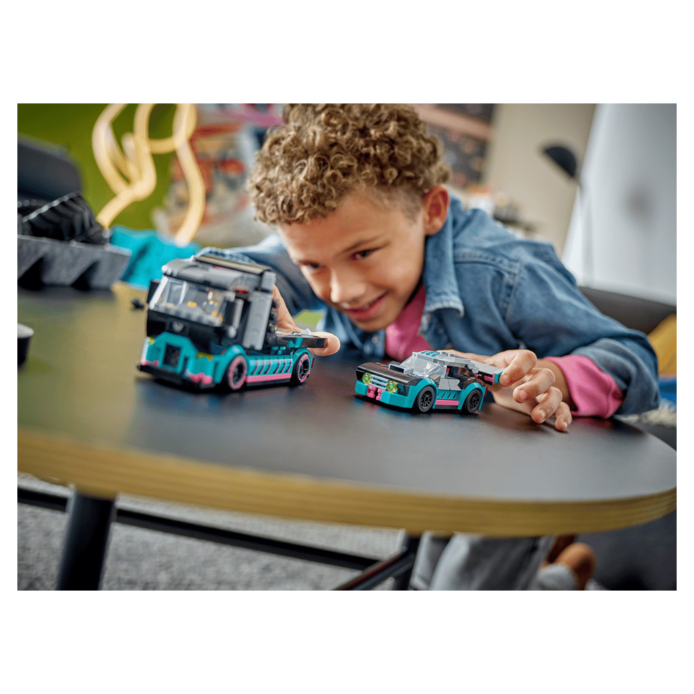 Constructor Lego City Race Car and Car Carrier Truck 60406 de la 6+ ani photo 9