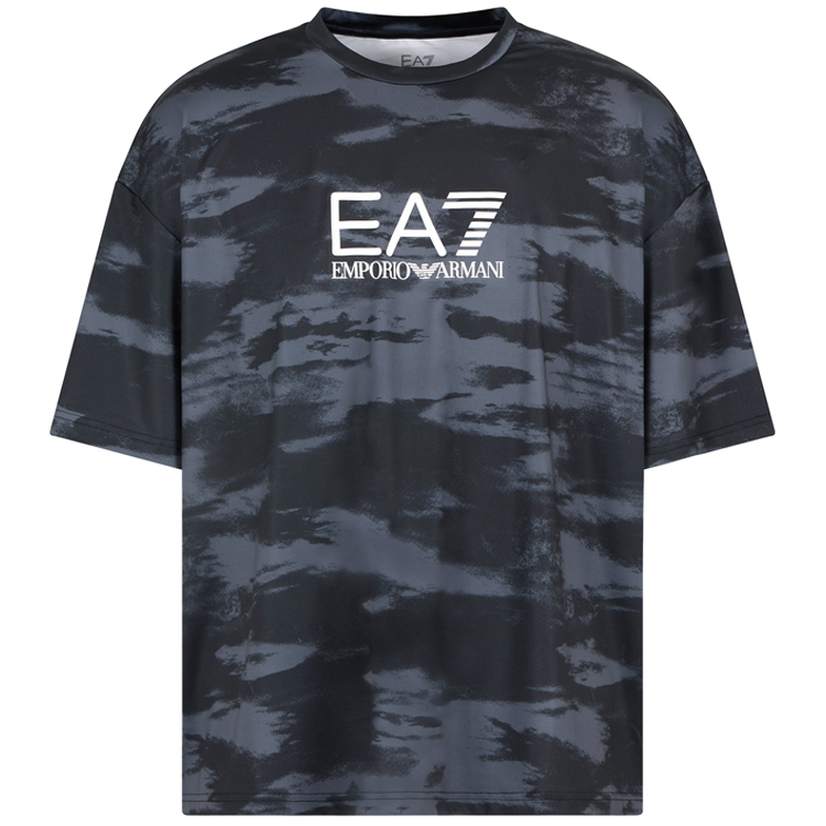 Tricou bărbătesc EA7 EMPORIO ARMANI VENTUS7 M TEE GRAPHIC ALLOVER S Negru photo 2