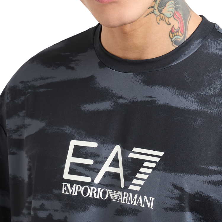 Tricou bărbătesc EA7 EMPORIO ARMANI VENTUS7 M TEE GRAPHIC ALLOVER S Negru photo 4