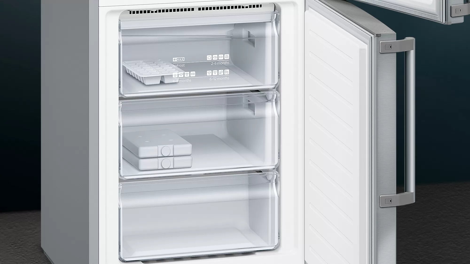 Frigider cu doua usi Siemens KG39NAI306 / 366 l / 203 cm / F / Gri photo 4