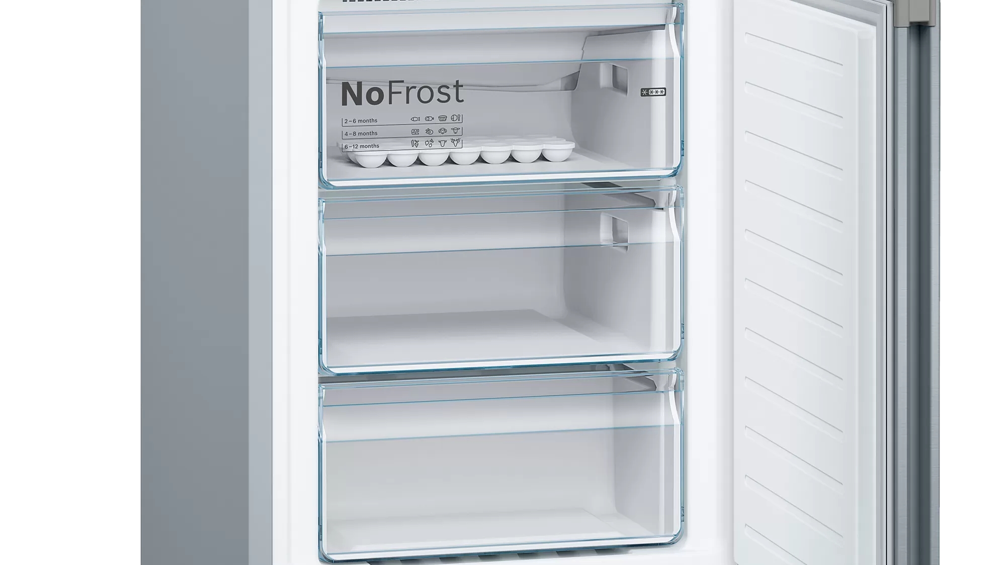 Frigider cu doua usi Bosch KGN39VI306 / 366 l / 203 cm / F / Gri photo 3