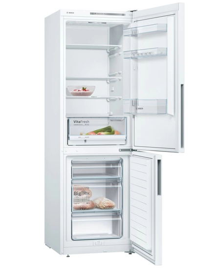 Холодильник с нижней морозильной камерой Bosch KGV36UW206, 309 л, 186 см, A+, Белый