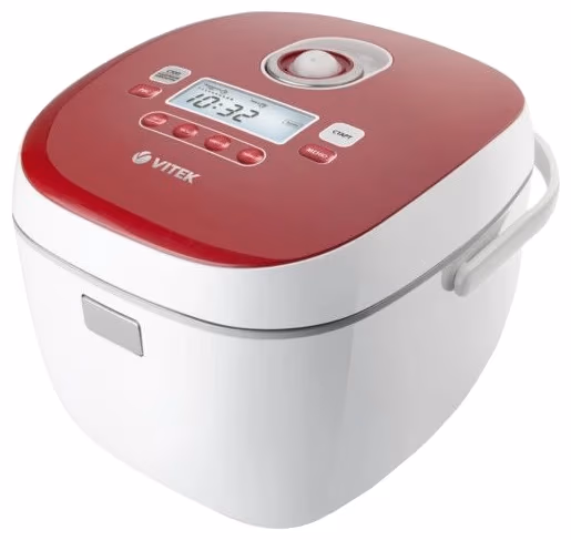 Мультиварка Vitek VT4206, 800 Вт, 9 программ, Белый с бордовым