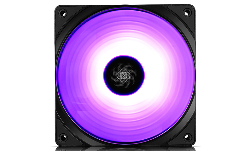 120mm Case Fan - DEEPCOOL "CF120", 1x  A-RGB LED Fan, 120x120x25mm, 500±200~1500±10%RPM, 17.8~27dB(A), 56.5CFM, Hydro Bearing, 4Pin PWM, 3pin(+5V-D-G), Black photo 2